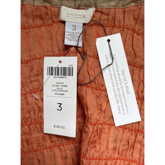 NEW Chico's Adamma Open Front Jacket Women's XL Ruched Sunset Ombre Soft Stretch - Picture 11 of 13